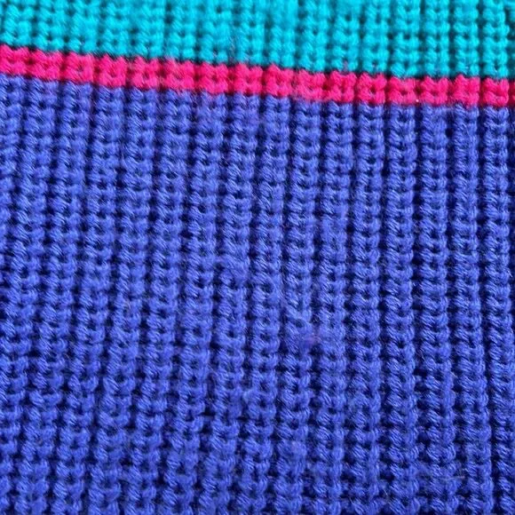 Vintage 90s Classic Fashion Striped Rainbow Sweater Medium - Picture 9 of 13